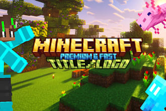 a minecraft server or smp logo in minecraft style