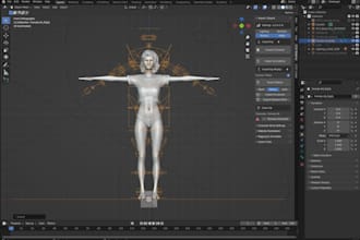 create 3d model, rigging in blender, cinema 4d, vrchat, iclone 8, animation, mmd