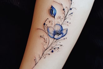 design clean minimalist tattoo design with fine line art