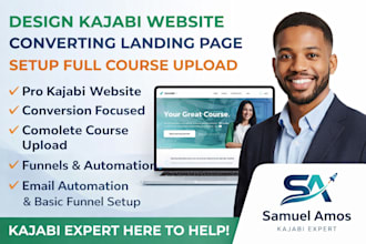 design kajabi website, converting landing page setup full course upload expert