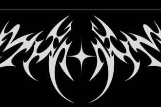 design a neo tribal metal logo for modern apparel