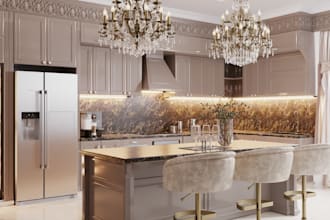 kitchen design, comfortable and luxurious