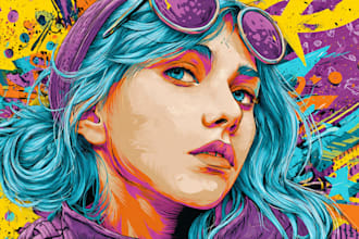 create a unique street pop art illustration