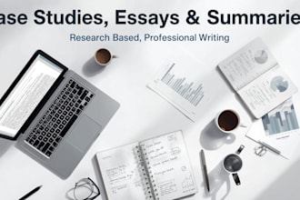 write case studies, essays, and summaries