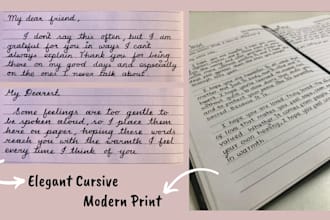 handwrite notes, letters or anything in my beautiful handwriting