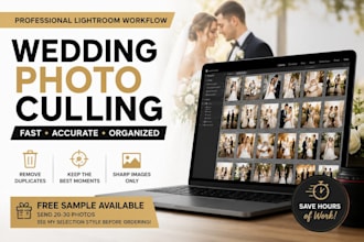 do professional wedding photo culling in lightroom