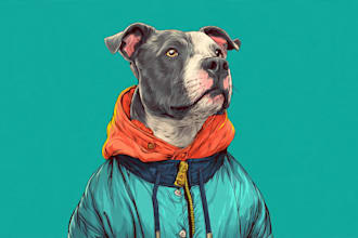 do colorful pop art for your pet or favorite animal illustration