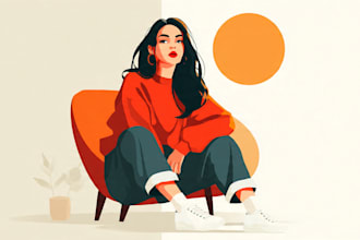 create professional flat design vector illustrations