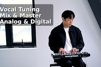 manually tune vocals with melodyne, denoise, and provide outboard mixing