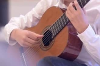 record a calm classical guitar melody for your video
