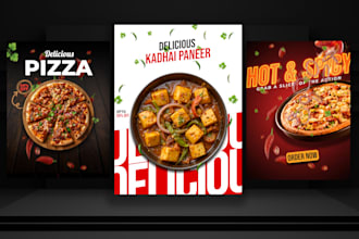 design mouth watering food posters