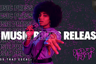 write music press release and submit it for PR distribution worldwide
