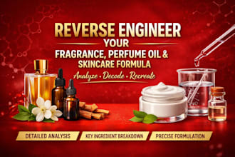 reverse engineer your fragrance perfume oil blends or skincare product formula