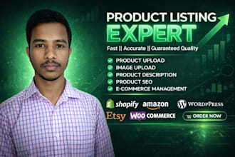 upload products to etsy, shopify, amazon and ecommerce websites