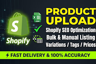 shopify product upload and SEO
