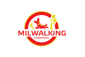 do animal logo for dog walking business mil walking company