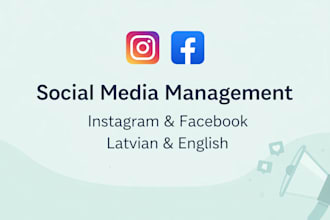 manage instagram and facebook content in latvian and english