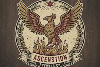 do a vintage phoenix logo with t shirt design