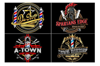 design barbershop beauty spa skincare emblem hair salon logo