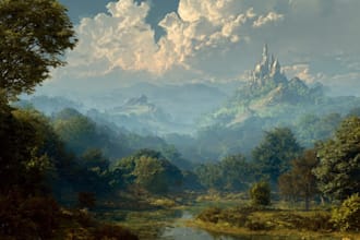 digitally paint fantasy landscape