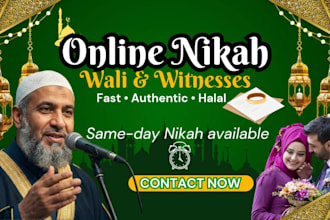 officiate your online nikah with wali and witnesses and issue certificate