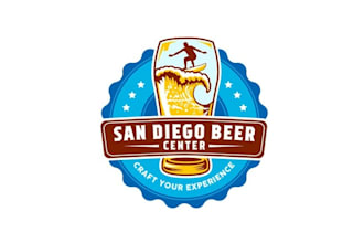 design surf shop meets craft beer pub logo for your business
