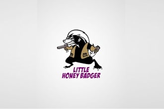 design honey badger comic rocket raccoon logo