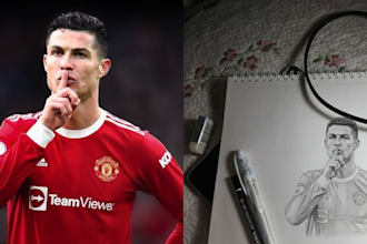 draw a realistic pencil sketch portrait from your photo