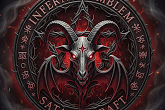design a dark and symbolic satan inspired logo for your brand