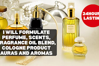 formulate perfume, scents, fragrance oil blend, cologne product auras and aromas