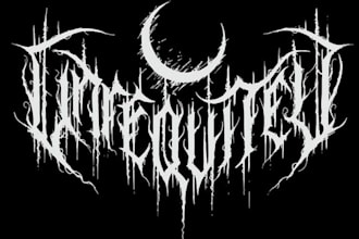 create a blackened death metal logo with occult vibes