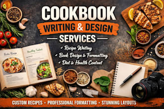 professionally write, design, and format your cookbook, recipe book or food menu