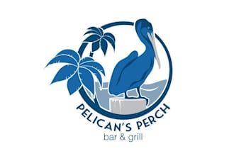 design unique pelicans perch bar and grill logo