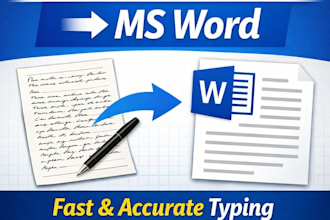 do type handwritten documents into ms word