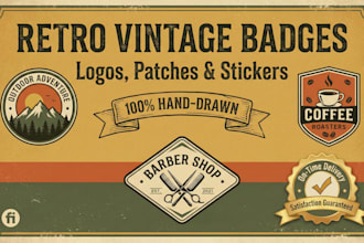design a retro vintage badge, patch, sticker, or hipster logo