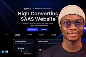 design a modern saas website or high converting landing page