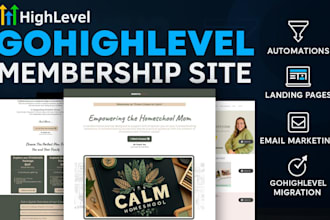 gohighlevel online course sales funnel  membership website with gated content