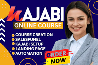 design a kajabi website, kajabi online course or sales funnel