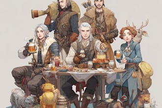 desing your dnd group party illustration