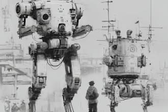 draw or design mechs robots concepts art