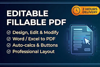 create a professional editable fillable PDF form or redesign pdf form