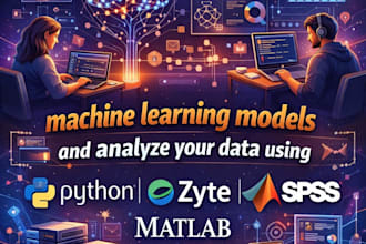 build machine learning models and analyze your data using python, and spss