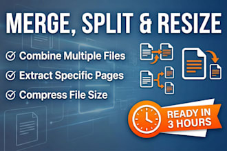 combine, merge, split, extract pages or resize your multiple PDF files