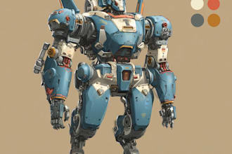 draw or design mechs robots concepts