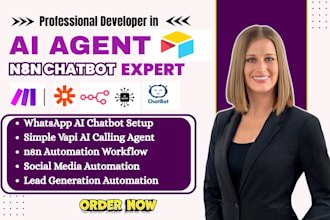 develop n8n ai calling agent chatbot automation whatsapp workflow vapi website