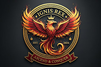 do custom phoenix logo that symbolizes rebirth and strength