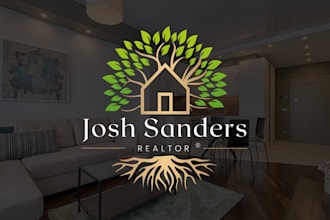 do custom tree and house branding kit logo design for your brand identity
