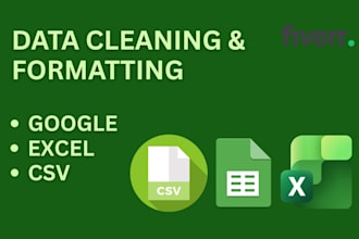 clean, format, merge, and organize excel or CSV data