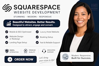 develop a modern squarespace website design and redesign squarespace