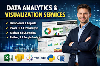 professional data analysis, visualization reporting in excel, powerbi and more